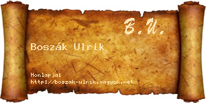 Boszák Ulrik névjegykártya